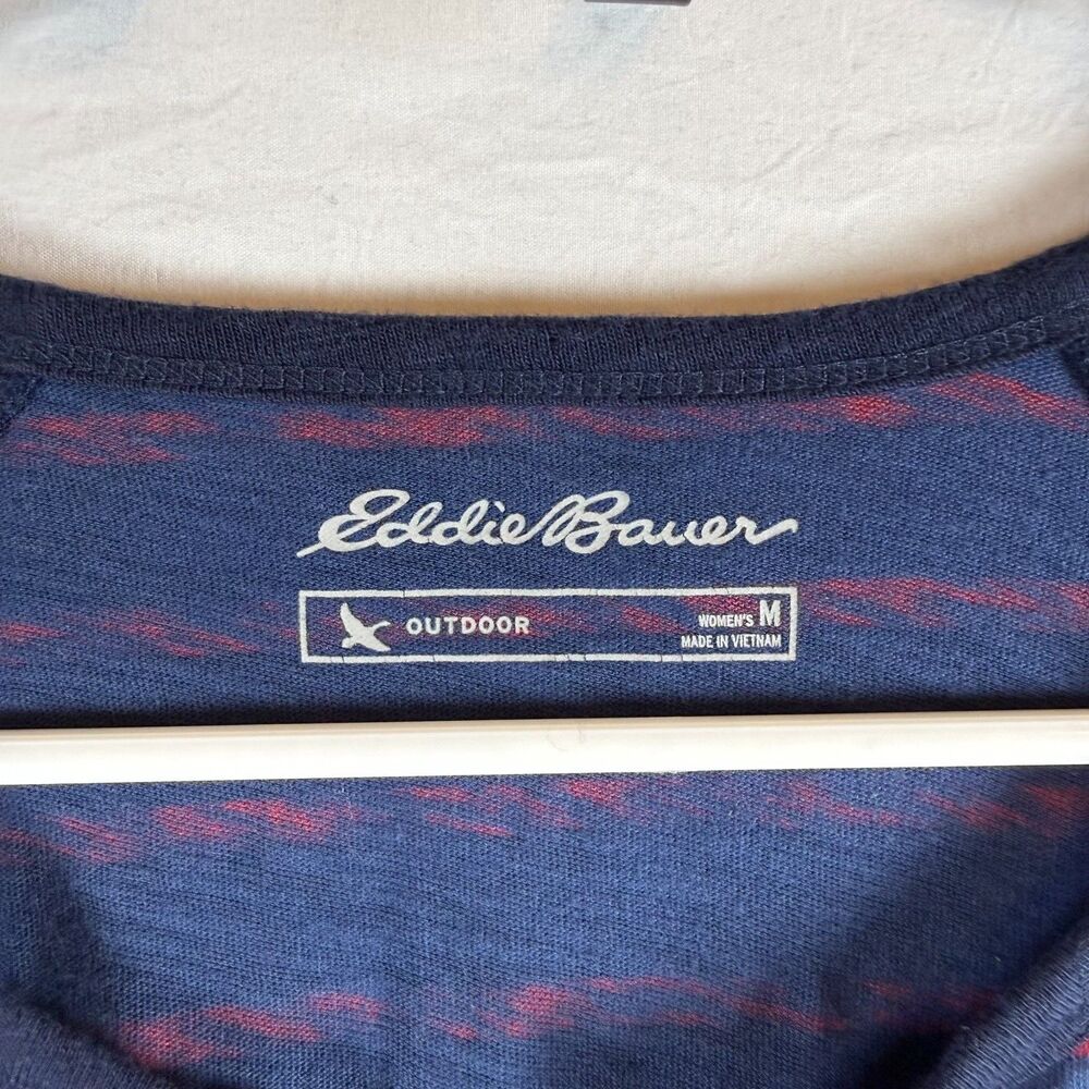 Eddie Bauer Outdoor Navy Red Striped Raglan Sleeve T-Shirt Dress Size M - Picture 4 of 7